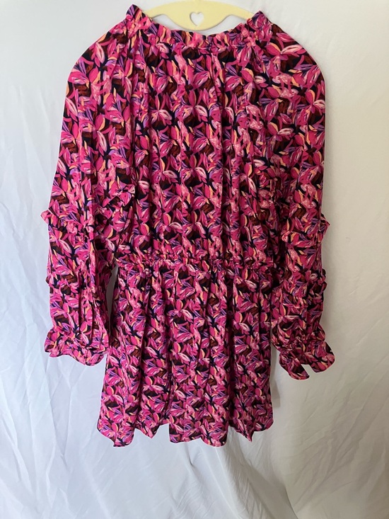 Entro: Pink Floral Long Sleeve Dress- M - Picture 13 of 16